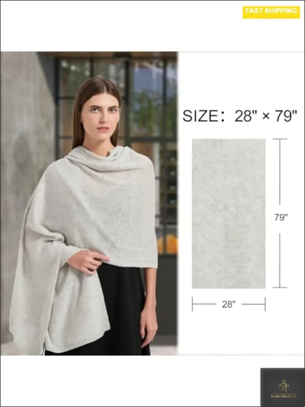 Soft Cashmere Blend Wrap Scarf Stole Extra Large Travel
